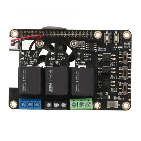 Module Power Relay Board Expansion Module With Dual Cooling Fans Automatic Discoloration LED For RasPi A+ 3A+ B+ 2B 3B 3B+