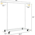 thumbnail image 2 of LILEYI Heavy Duty Clothes Rack, Clothing Racks for Hanging Clothes, Rolling Clothes Rack Load 250LBS, Clothing Rack With Wheels,Portable & Collapsible, White, 2 of 7