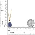 thumbnail image 2 of Gem Stone King 18K Yellow Gold Plated Silver Blue Lapis and Red Garnet Pendant Necklace for Women (7.15 Cttw, Pear Shape 16X12MM, Gemstone, with 18 inch Chain), 2 of 3
