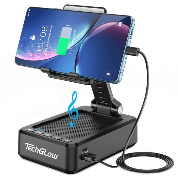 Altavoz Bluetooth, soporte para teléfono y batería externa TechGlow
