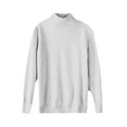 thumbnail image 4 of Mock Neck Sweaters for Women Knit Warm Sweater Long Sleeve Tops Casual Soft Lightweight Shirts White L, 4 of 6