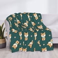 thumbnail image 3 of Yiaed Cute Shiba Print Blanket Throw Blanket Soft Cozy Flannel Blanket for Home Bed Sofa Couch Chair-50"x40", 3 of 6