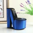 thumbnail image 1 of 9" Tall Display Jewelry Box with Hooks, High Heel Shoe Design, Blue Velvet, 1 of 5
