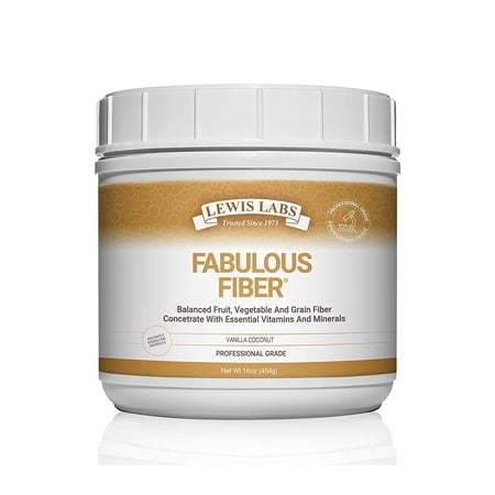 Lewis Labs Fabulous Fiber Powder Supplement, 16 Ounces, Psyllium Fiber, Perfect for Making Fiber Drink, Digestive Support Formula