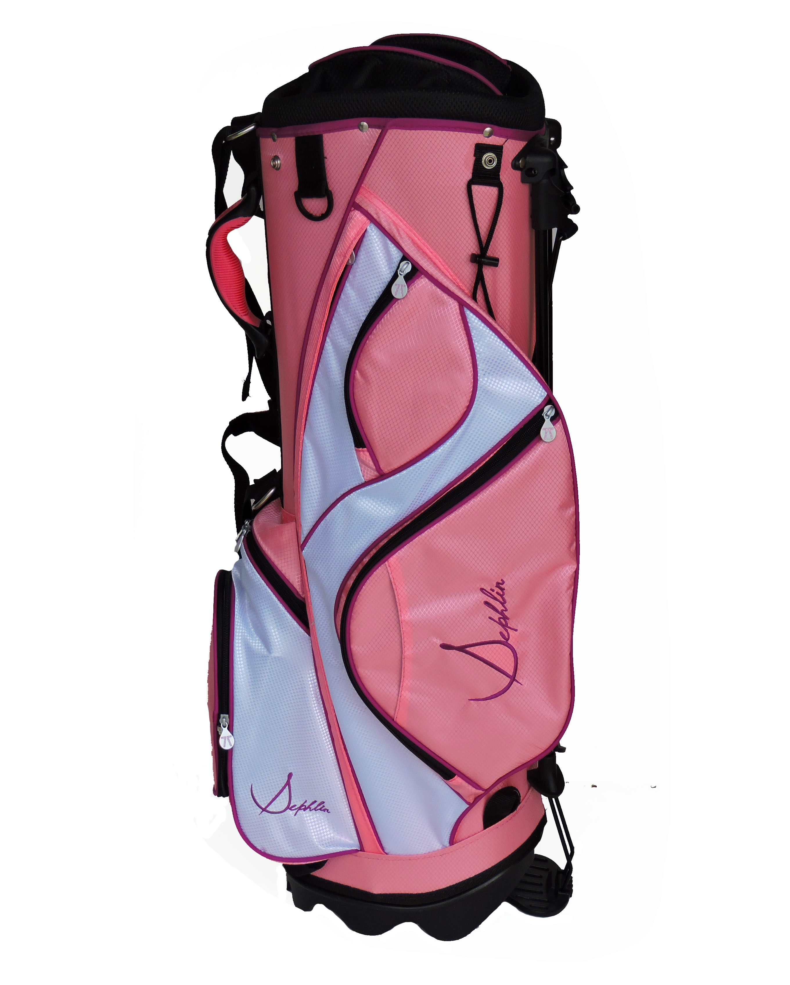 Sephlin - Sephlin Women Ultra Lite Pink Golf Bag 34" Stand Tall (Salmon Pink White Purple)
