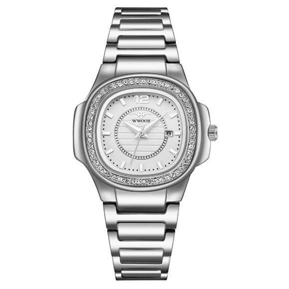 Steel Belt Diamond Watch For Women Waterproof 30M Quartz With Sapphire Crystal Glass
