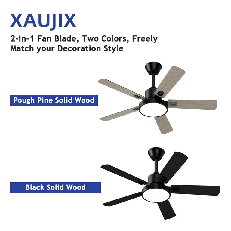 XAUJIX 52'' Ceiling Fan with Light, 6-Speed Reversible DC