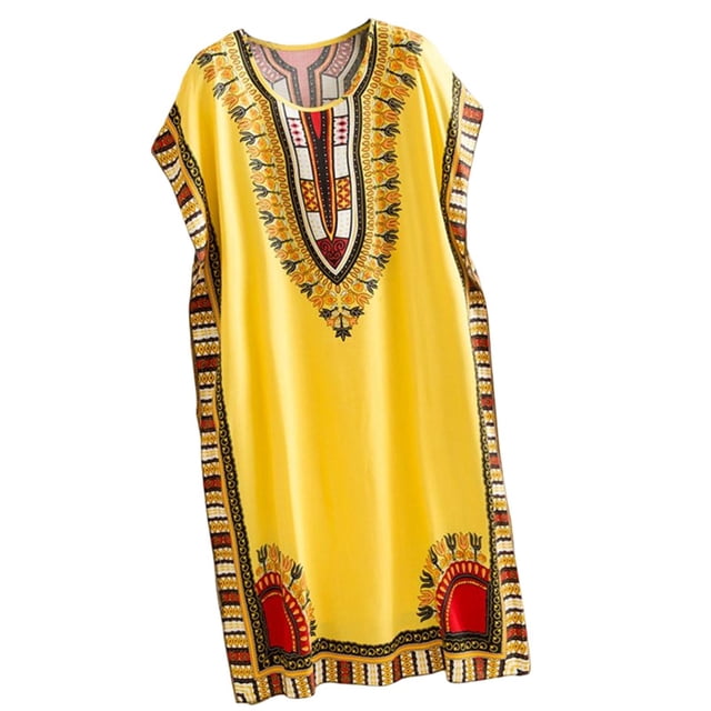 Vestido largo de mujer Boho elegante lado dividido hasta la manga de élago vestido Amarillo Hugo Vestido de verano de las mujeres