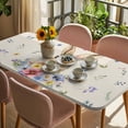 thumbnail image 3 of Bunny Easter Table Cloths for 6 Foot Rectangle Tables, Spring Floral Pastoral Rabbits Rustic Patio Waterproof Elastic Fitted Tablecloths, Washable Rectangular Table Cover for Camping, 3 of 8