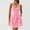 Pink, variant on Sakmal Summer Dresses for Women 2024 Solid Pleated Sports Sleeveless Comfort Fit Purple Mid-Length Slip Dress