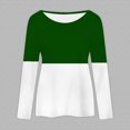 thumbnail image 5 of HAiming Women's Long Sleeve Tops Color Block Round Neck Pullover Tunic Shirts Plus Size Loose Casual Basic Blouse, 5 of 5
