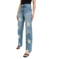 thumbnail image 3 of Judy Blue Full Size High Waist Rigid Magic Star Shaped Destroy 90's Straight Jeans Plus Size, 3 of 11