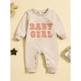 thumbnail image 2 of Bagilaanoe Newborn Baby Girl Boys Jumpsuit Letters Embroidery Long Sleeve Bodysuit 3M 6M 9M 12M Infant One Piece Romper, 2 of 9