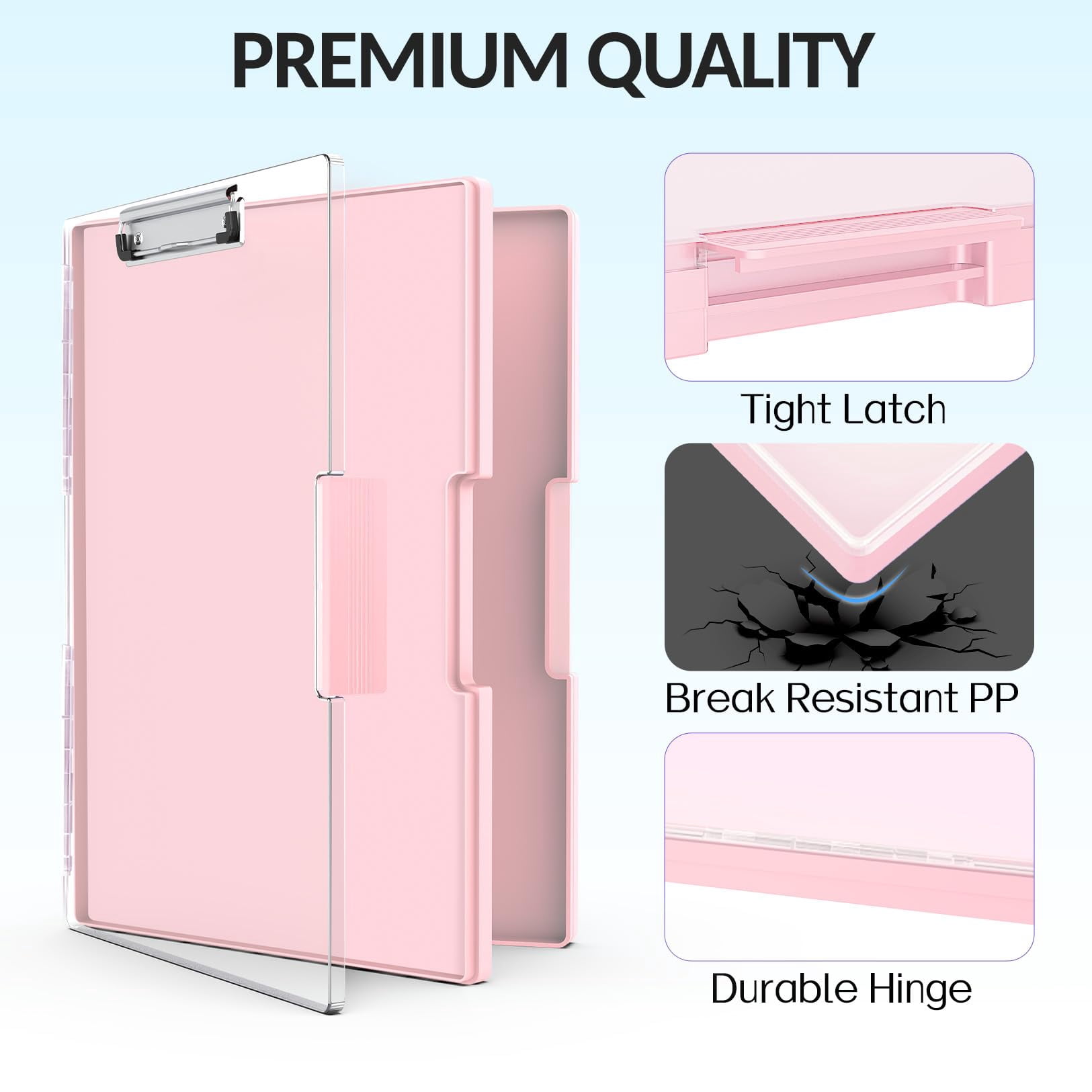 Clipboard With Storage  Heavy Duty Cleaview Clip Boards 8.5x11 Dual Dry Erase Plastic High Capacity Clipboards Folder For Teacher Nurse School & Office Supplies