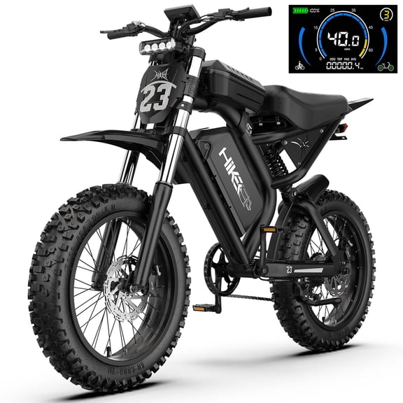 HiKeep 1500W/3000W Peak Off-Road Electric Bike for Adults, 52V 40Ah UL Battery, 20"x4" Fat Tire Dirt Ebike, 40MPH E-Mountain Bike, 40-85 Miles Range, UL 2849