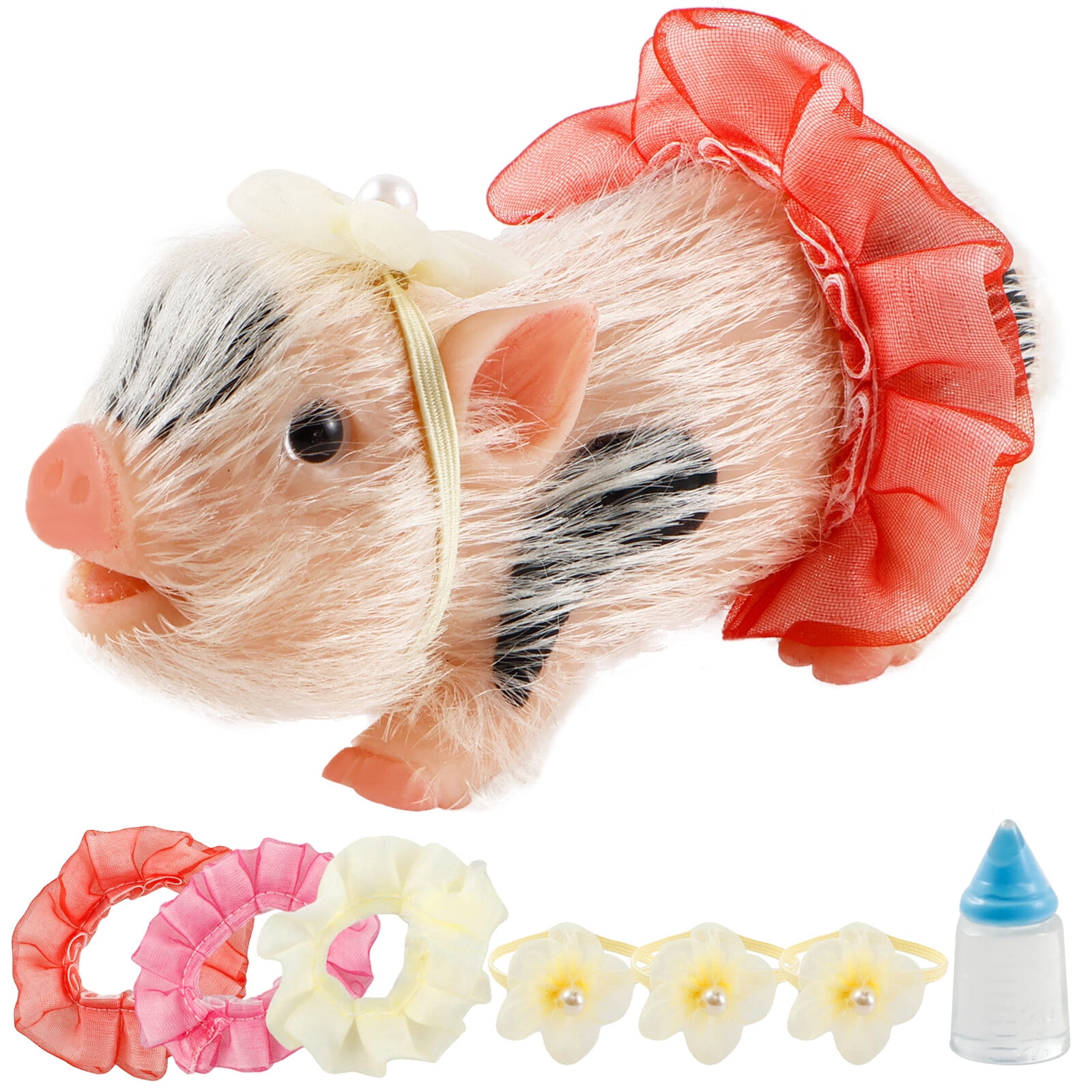 Silicone Pig Mini Doll with Clothes, 5.07 x 3.12 x 1.56 in Silicone, 0.55 lb