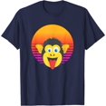thumbnail image 1 of Funny Cute Monkey Chimpanzee Zoo Animal Face Retro Sunset T-Shirt, 1 of 1