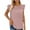 Pink, variant on QLEICOM Womens Solid Crewneck Sleeveless Vest Cut-Out Panel Sleeveless Ruffle Blouses Shirts Tops Light Blue M, US Size 6