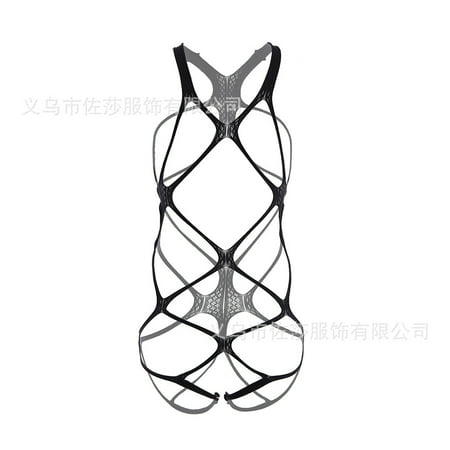 Generic Sexy Cutout Romper Mesh Stockings Jacquard Mesh Bodysuit Sexy Lingerie W258
