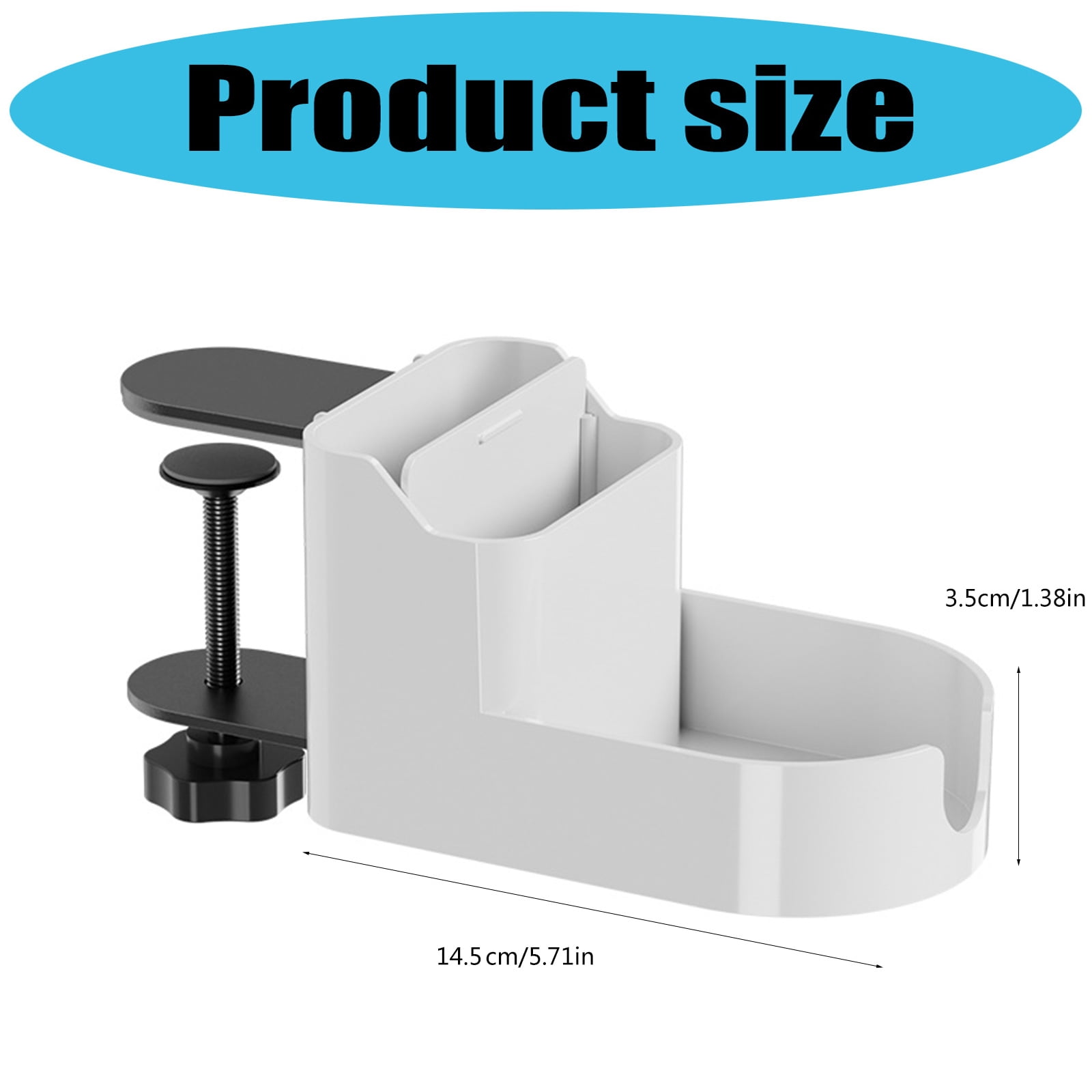 Desktop Phone Stand With Beverage Holder Modern Nonslip Base Desktop Organiser Workspaces Storage Solution