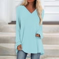 thumbnail image 2 of Yijfswar Womens Tops Plus Size V Neck Tunic Tops Long Sleeve Long Shirts for Women to Wear with Leggings, S-3XL, 2 of 5