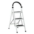 thumbnail image 3 of Step Ladder, 3 Step Ladder Folding Step Stool, Multi-Purpose Collapsible Ladder for Home or RV Outdoor Work, Heavy Duty 330 lbs Load (White, Red)-White, 3 of 7