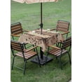thumbnail image 4 of Outdoor Tablecloths with Umbrella Hole & Zipper, Farmhouse Star Brown 54x54 Inch Square Tablecloths, Retro Branches Berry Wooden Grain Waterproof Table Cloth, Patio/Pool/Picnic Table Covers, 4 of 8