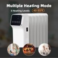 thumbnail image 4 of VINGLI Oil Filled Radiator Heater w/Remote & APP Control, 1500W Portable Space Heater with Adjustable Thermostat, 24H Timer, Tip-Over & Overheat Protection for Indoor Use,  Bedroom Office, White, 4 of 7