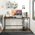 thumbnail image 3 of Costway 55" Computer Desk Writing Workstation Study Table Home Office with Bookshelf Black, 3 of 10