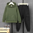 thumbnail image 5 of PatPat Kid Boys Girls Hoodies Pullover Fleece Solid Color Sweatshirt with Pocket Top Size 4-14, 5 of 6