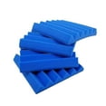 thumbnail image 4 of Bookishbunny 4 Pcs Premium Self-Adhesive Glue Acoustic Foam Tiles Sound Proof 12 x 12 x 2 inch Blue, 4 of 6