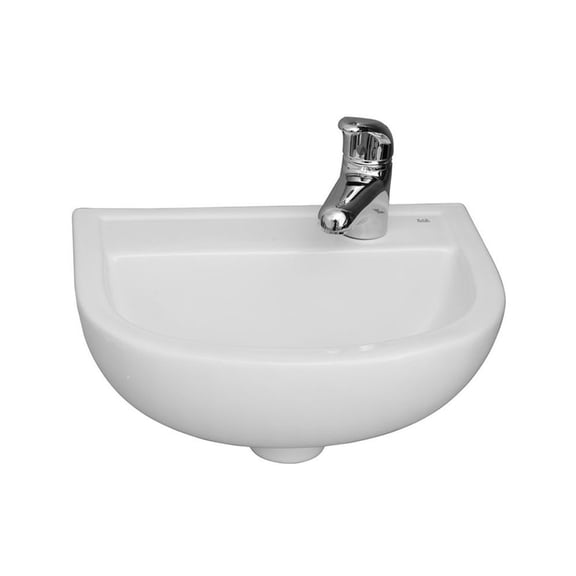Barclay 4R-531WH Compact China 15" Wall Hung Sink Basin w/ Right Side Hole White