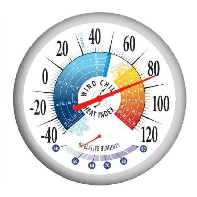 Outdoor Thermometer & Hygrometer + Wind Chill/Heat Index, 13.25-In