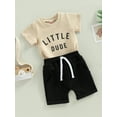 thumbnail image 3 of Toddler Baby Boy Summer Clothes Letter Print Shorts Set 0 6 12 18 24 Months Outfits, 3 of 9