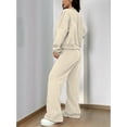 thumbnail image 6 of Women'S 2 Piece Outfits Sweatsuit Zip Up Long Sleeve Sweatshirt with Wide Leg Sweatpants Apricot Color XL, 6 of 8