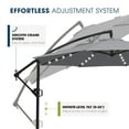 thumbnail image 5 of wikiwiki 10FT Solar Patio Offset Umbrella Outdoor Cantilever Umbrella Hanging Umbrellas with Weighted Base, Market Patio Umbrella for Backyard, Garden & Deck, Dark Gray, 5 of 5