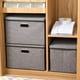 thumbnail image 4 of PRANDOM Contenedores de almacenamiento plegables grandes con tapas [paquete de 3] Cajas de almacenamiento plegables de tela de lino, contenedores organizadores, cestas, cubo con cubierta para el hogar, 4 of 5