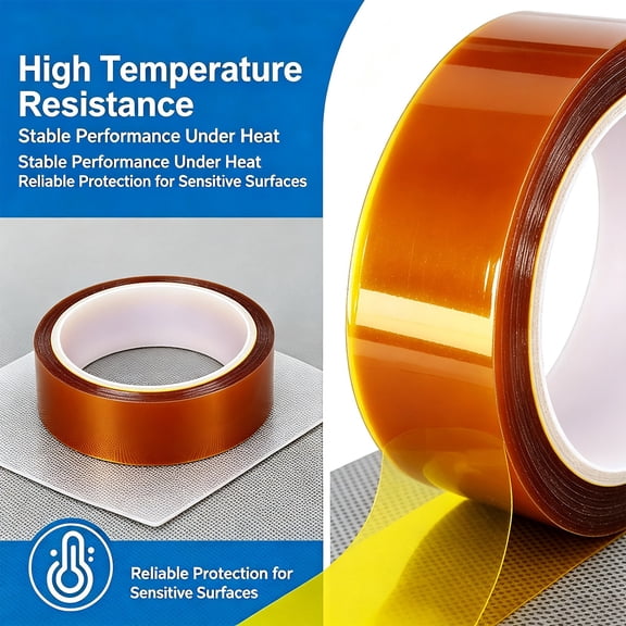 Vivcore High Temperature Silicone Goldfinger Tape Heat Resistant Polyimide Adhesive Roll for Electronics Soldering Circuit Shielding Electrical Repairs DIY