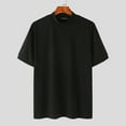 thumbnail image 4 of JUUYY Big & Tall Men's Short Sleeve T-Shirt - Relaxed Fit Round Neck Blouses, Solid Color Casual Summer Tees Black XL, 4 of 9