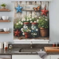 thumbnail image 5 of Daisy Flower Sheer Curtains 54 Inches Long, Retro Western Red Blue Stars Butterfly Wood Light Filering Curtains, Breathable Simi Curtain Privacy Drapes for Kitchen Bathroom Small Window Treatment, 5 of 9