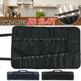 thumbnail image 4 of opvise 22 Pockets Portable Carrying Kitchen Chef Knife Roll Bag Cutlery Storage Case Blue, 4 of 8