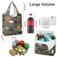 thumbnail image 3 of 5 Pack Foldable Shopping Bag,Autumn Halloween Scene Pattern Reusable Grocery Bags with Pockets,Large Reusable Tote Bags with Handles Waterproof & Lightweight, 3 of 6