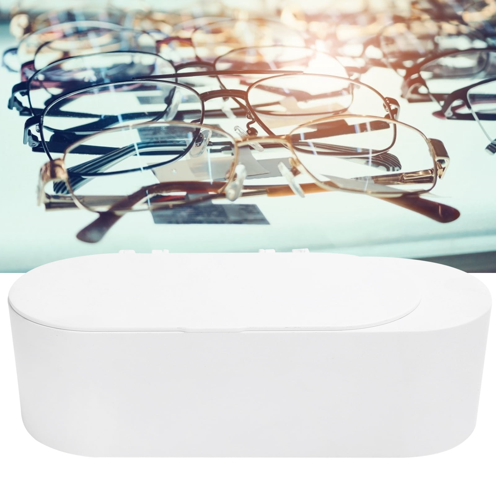 Yajisi 40KHz HF Ultrasonic Cleaner Machine 30W for Eyeglasses Jewelry Household Cleaning Device 400ml (13.53 fl oz) White