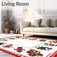 thumbnail image 2 of ODIKA 3'x5' Machine Washable Non-Slip Area Rug, Joyful Celebration Yuletide Wonderland Accent High Traffic Rug, Red, 652312, 2 of 7