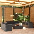 thumbnail image 1 of vidaXL 9 Piece Garden Lounge Set with Cushions Poly Rattan Grey, 1 of 5