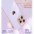 thumbnail image 5 of for iPhone 14 Pro Case for Women Girls 6.1 Inch, Cute Gold Heart Slim Soft TPU Silicone [Shockproof Bumper] Protective [Scratch Resistant] Girly Phone Case for iPhone 14 Pro-Light Purple, 5 of 12