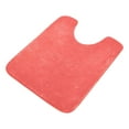 thumbnail image 2 of Toilet Rug U-Shaped Bathroom Rugs Non-Slip Soft Plush Machine Washable Contour Bath Mat Plain Red 24x20, 2 of 9