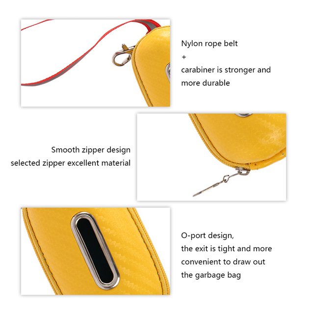 Pet Puppy Cat Pick Up Dispensador De Bolsas Para Caca Dispensador de bolsas para caca de perro, gran capacidad, con cremallera, O-port, suministros para mascotas (amarillo) Tmvgtek Libre de BPA