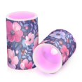thumbnail image 2 of Pink Blue Floral Flickering Flameless Candles Battery Operated with Remote Timer LED Pillar Candles Set of 2, 2 of 7