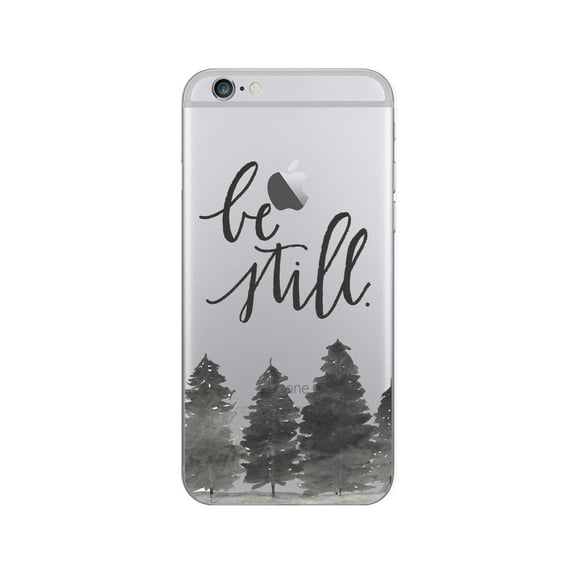 OTM Prints Clear Phone Case, Be Still Black - iPhone 6 Plus/7 Plus